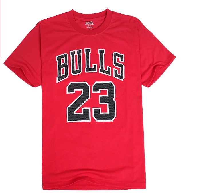 Men's  Chicago Bulls #23 Michael Jordan Red T-shirt